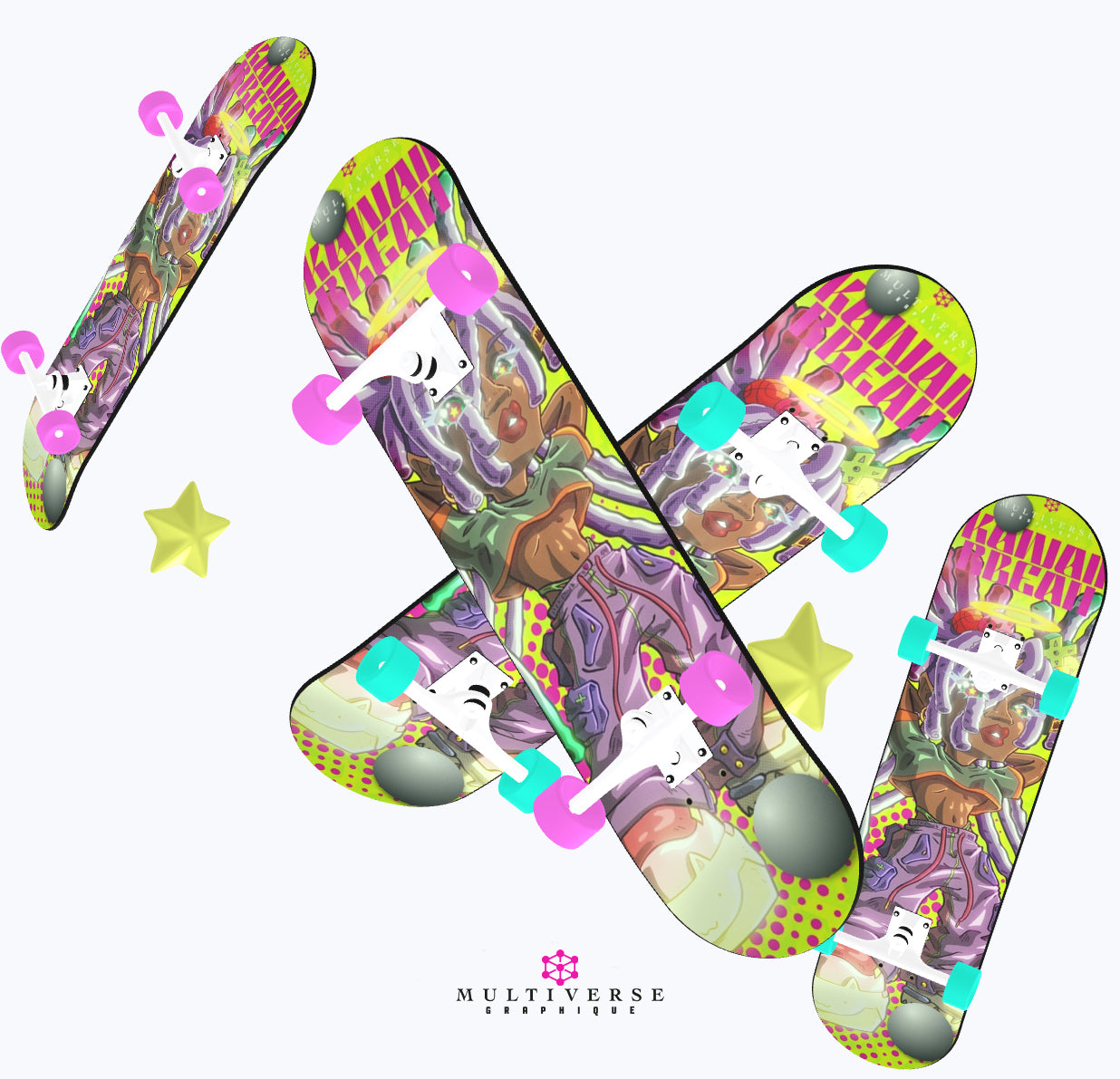 KAWAIIBBEAN GYAL Summer Skateboard Wall Hange