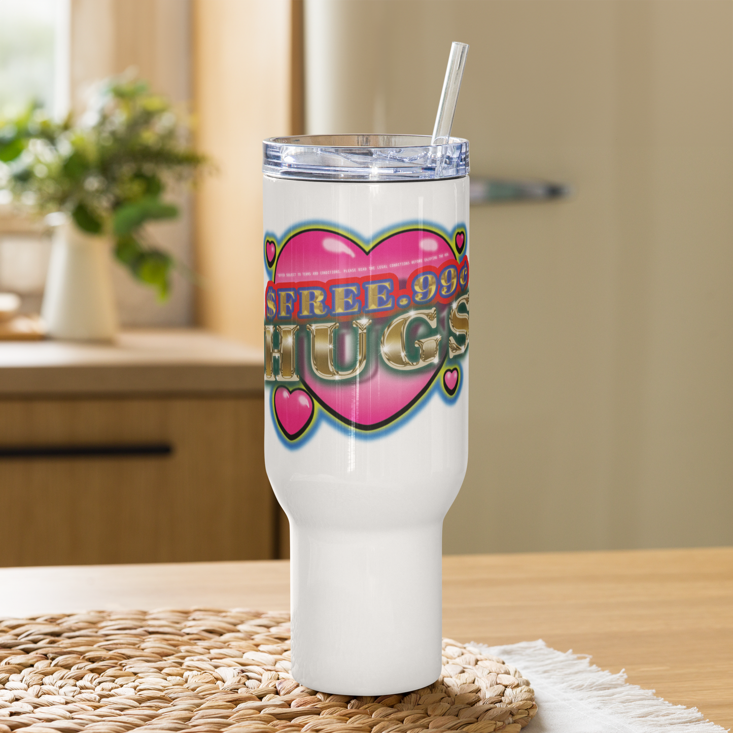 FREE HUGS - Travel mug with a handle